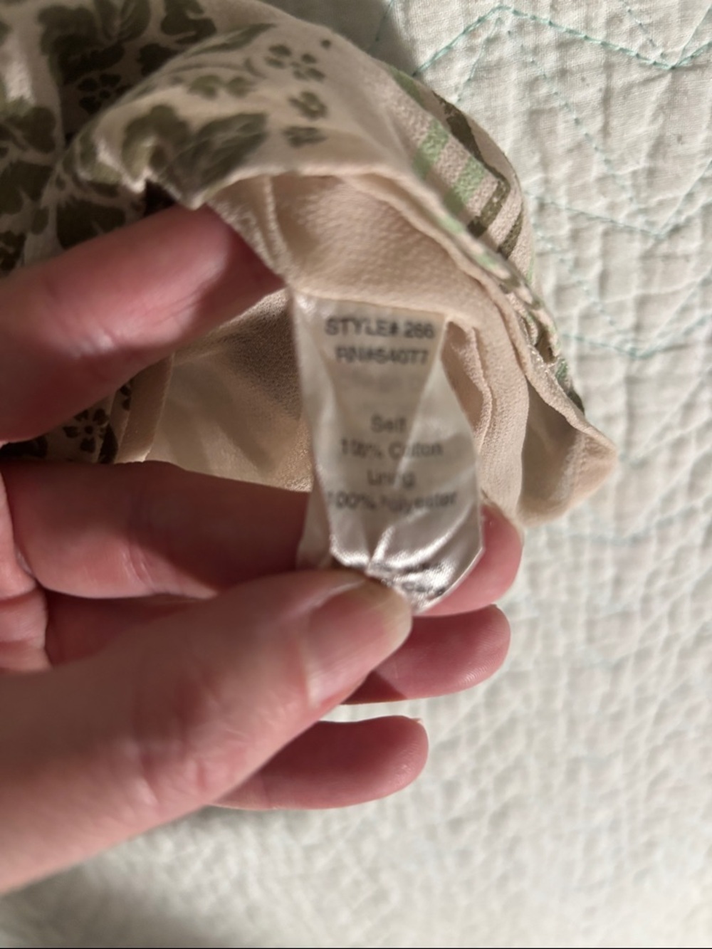 CAbi Lace-Back Striped & Floral Camisole in Cream, Olive & Coral - Picture 3 of 4